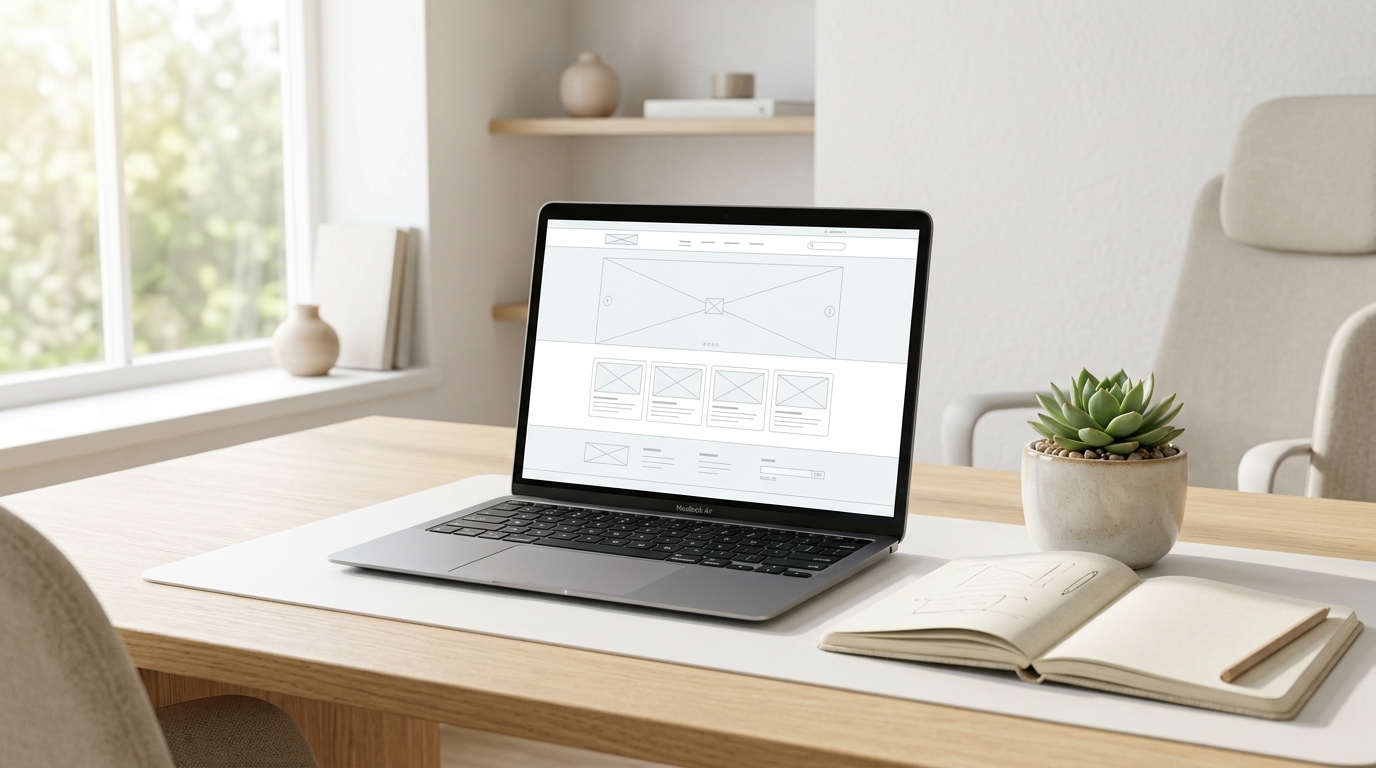 Planificacion y prototipado sobre escritorio para crear web para negocio enfocada en ventas