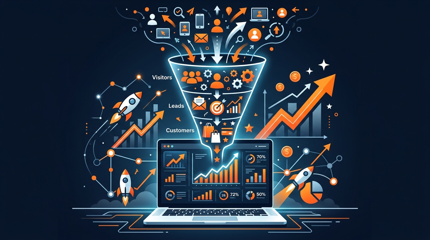Embudo de ventas y conversion al crear web para negocio rentable