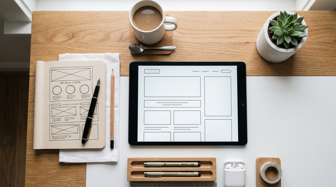 Planificacion y prototipado sobre escritorio para crear web para negocio enfocada en ventas