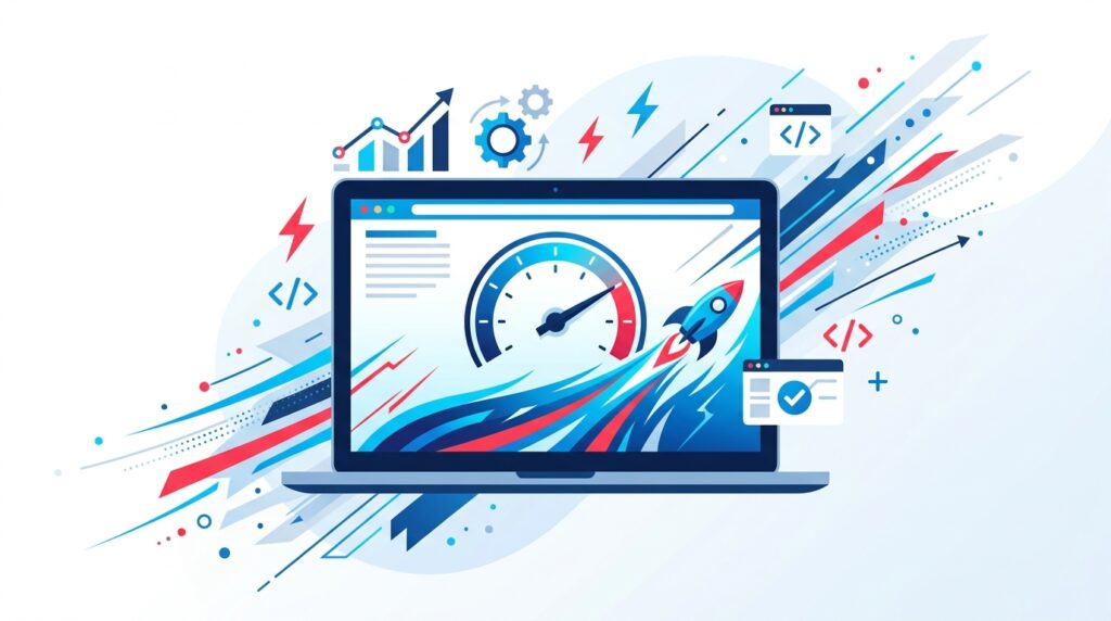 Velocidad de carga web con velocímetro digital PageSpeed 100